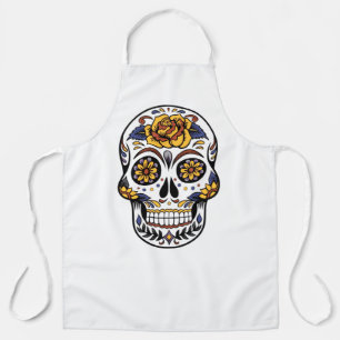 Yellow Rose Sugar Skull Apron