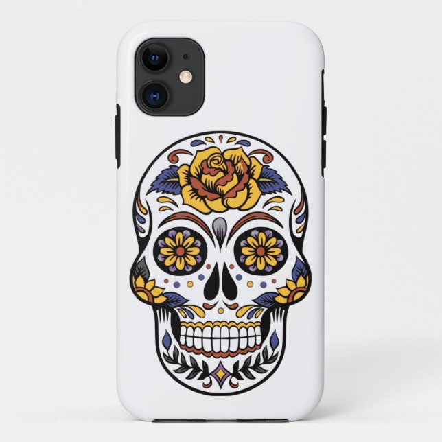 Yellow Rose Sugar Skull Case-Mate iPhone Case (Back)