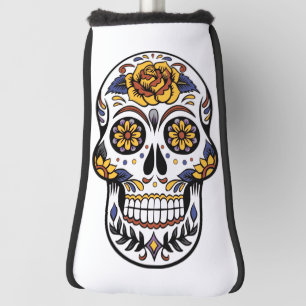 Yellow Rose Sugar Skull Golf Head Cover