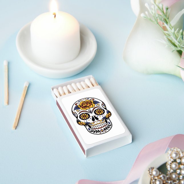 Yellow Rose Sugar Skull Matchboxes (Insitu)