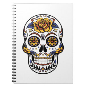 Yellow Rose Sugar Skull Notebook