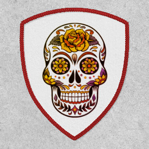 Yellow Rose Sugar Skull Patch