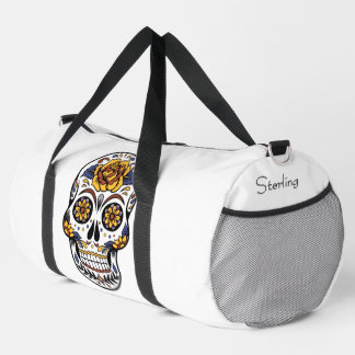 Yellow Rose Sugar Skull Personal Duffle Bag