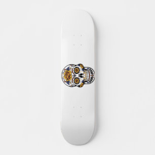 Yellow Rose Sugar Skull Skateboard