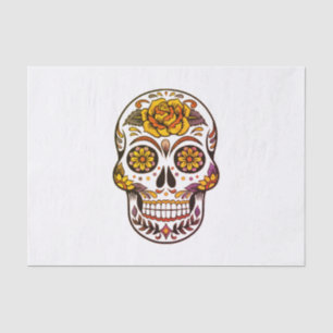 Yellow Rose Sugar Skull Tissue Paper