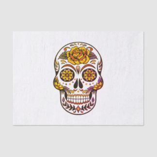 Yellow Rose Sugar Skull Tissue Paper
