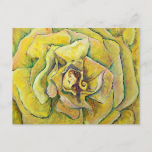 Yellow Rose Swirl Art Postcards