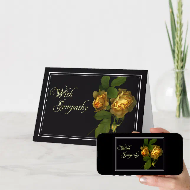 Yellow Rose Sympathy/Condolence Card Zazzle
