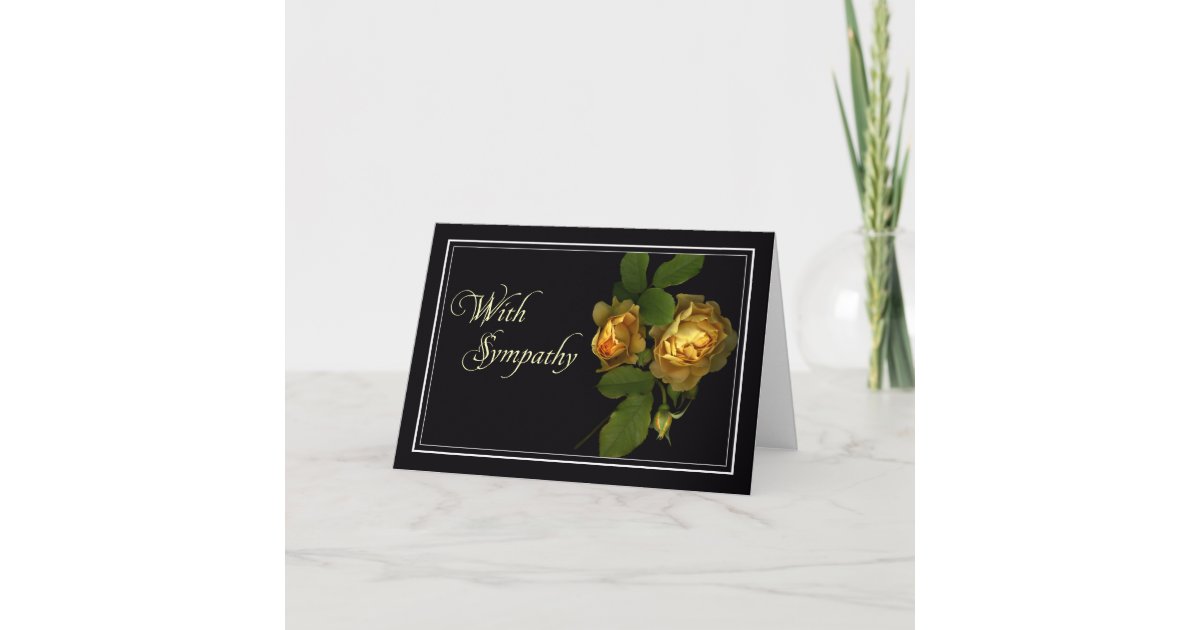 Yellow Rose Sympathy/Condolence Card Zazzle
