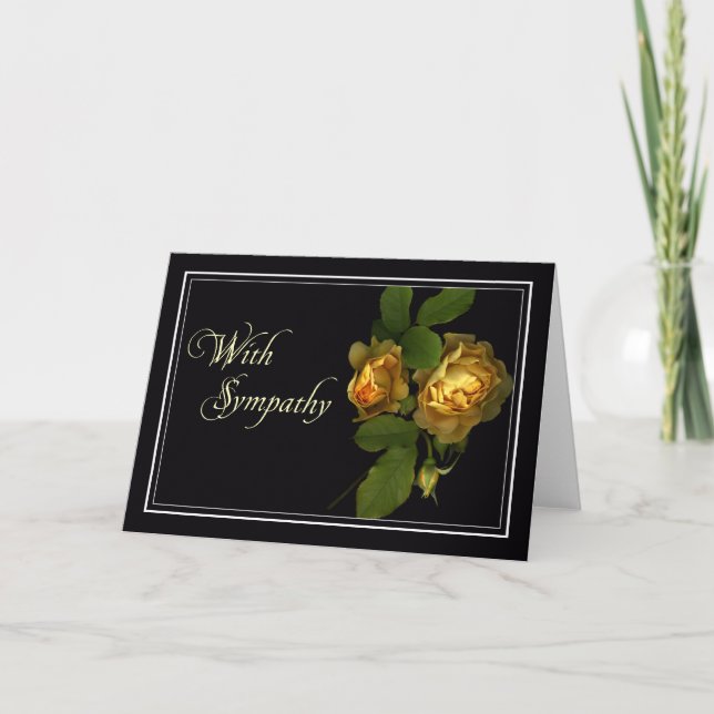 Yellow Rose Sympathy/Condolence Card (Front)