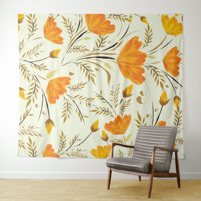 Yellow rose tapestry (In Situ (Horizontal))