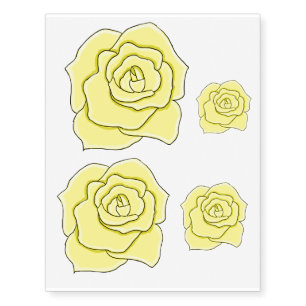 Yellow rose temporary tattoos