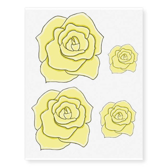 Yellow rose temporary tattoos (Front)