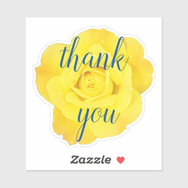 Yellow Rose Thank You Floral Weddings Birthdays Sticker (Sheet)