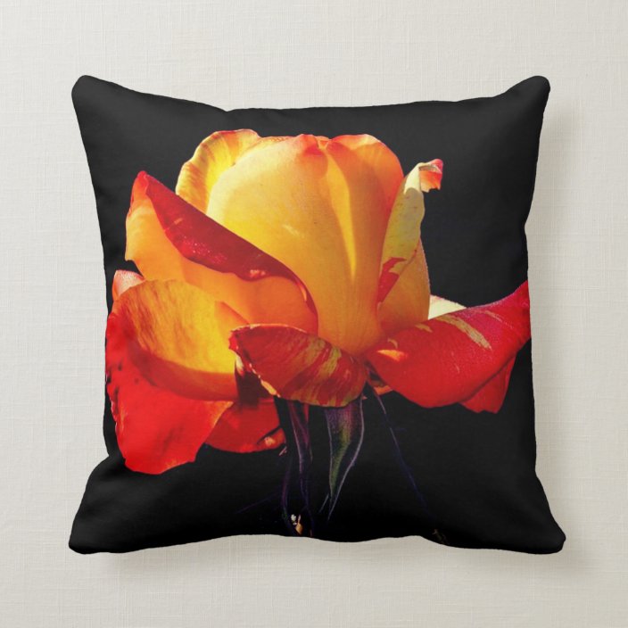 Yellow Rose Throw Pillow