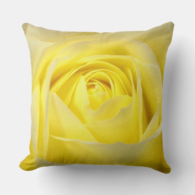 Yellow Rose Throw Pillow (Front)