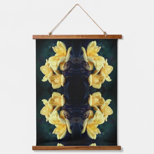 Yellow Rose Trio Abstract    Hanging Tapestry