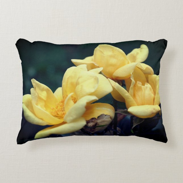 Yellow Rose Trio  Accent Pillow (Front)