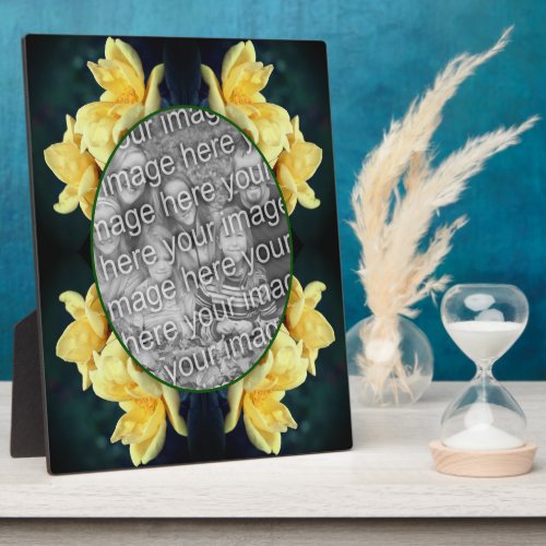 Yellow Rose Trio Create Your Own Photo Plaque