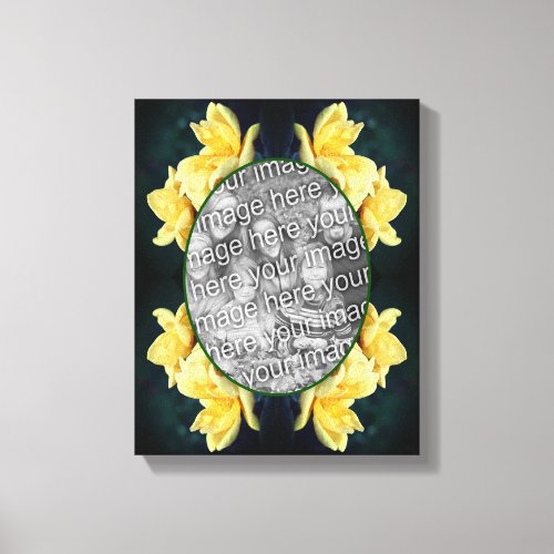 Yellow Rose Trio Frame Create Your Own Photo Canvas Print