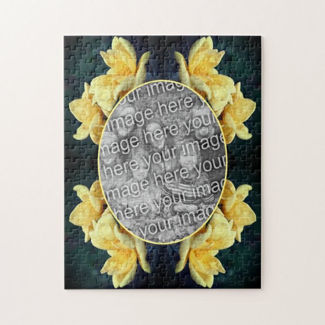 Yellow Rose Trio Frame Create Your Own Photo Jigsaw Puzzle (Vertical)