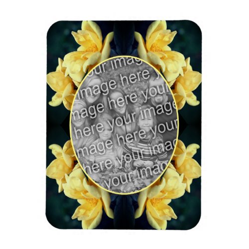 Yellow Rose Trio Frame Create Your Own Photo Magnet