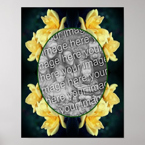 Yellow Rose Trio Frame Create Your Own Photo Poster