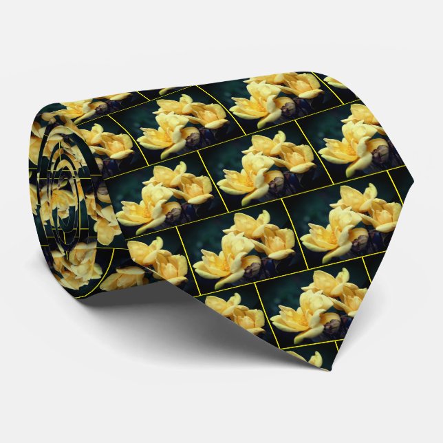 Yellow Rose Trio  Neck Tie (Rolled)