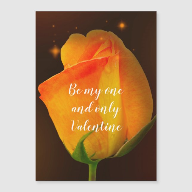Yellow Rose Valentine's Day Magnetic Card (Front)