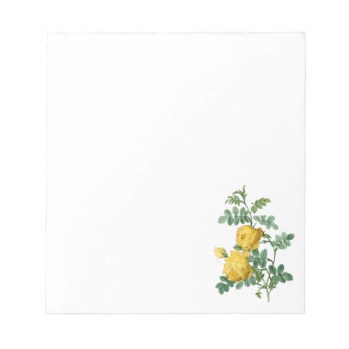 Yellow Rose vintage botanical illustration Notepad