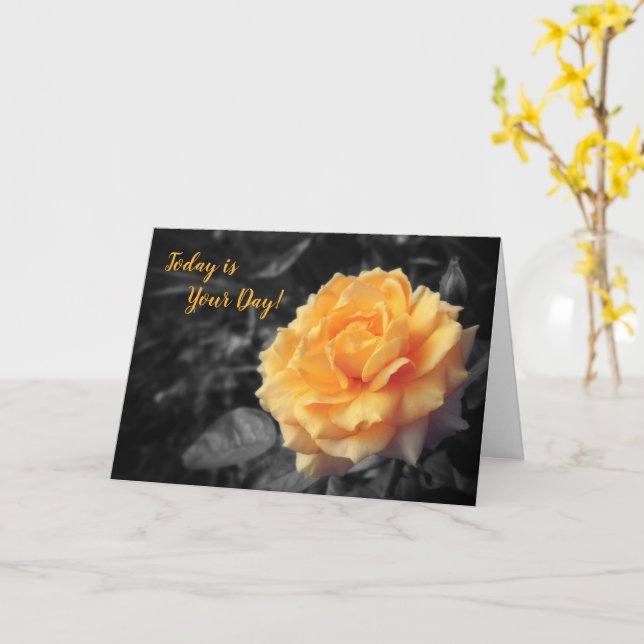 Yellow Rose Wedding Blessing Congratulations Card (Yellow Flower)