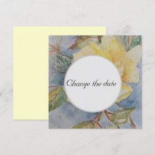 Yellow Rose Wedding Change the date Invitation