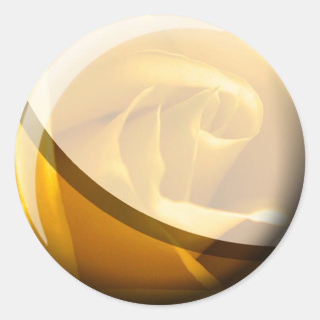 Yellow Rose Wedding Envelope Sticker (Front)