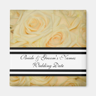 Yellow Rose Wedding Favor Magnet Template