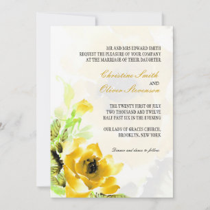 Yellow Rose Wedding Invitation