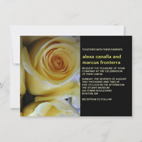 Yellow Rose Wedding Invitation
