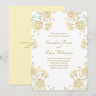 Yellow Rose Wedding Invitation