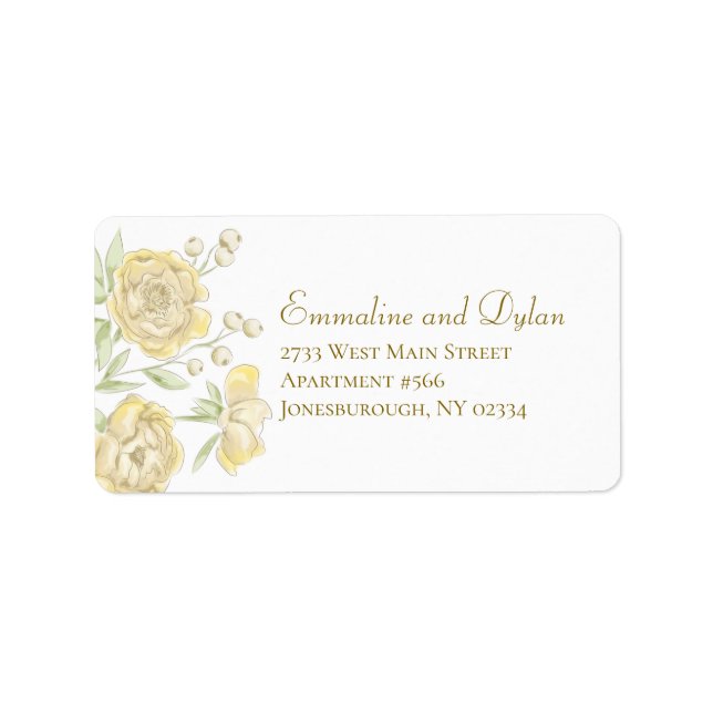 Yellow Rose Wedding Label (Front)