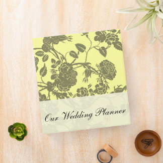 Yellow Rose Wedding Planner 3 Ring Binder