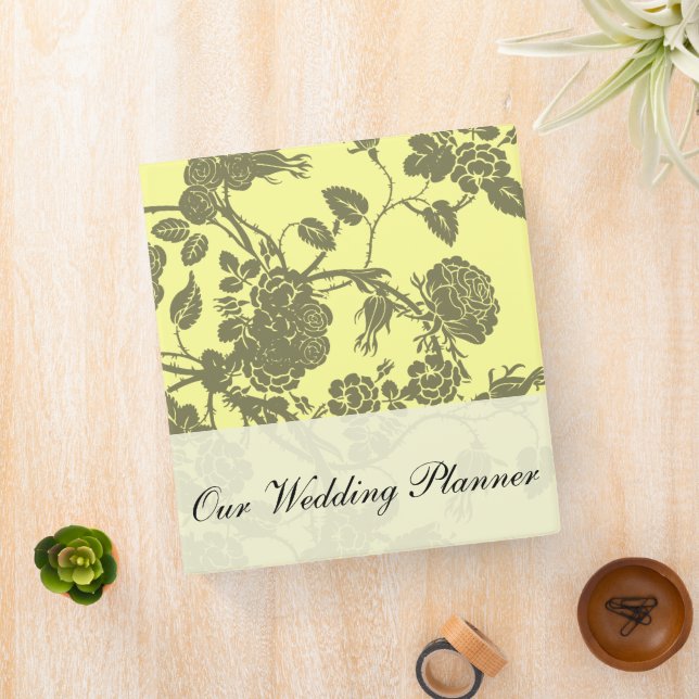 Yellow Rose Wedding Planner 3 Ring Binder (In Situ)