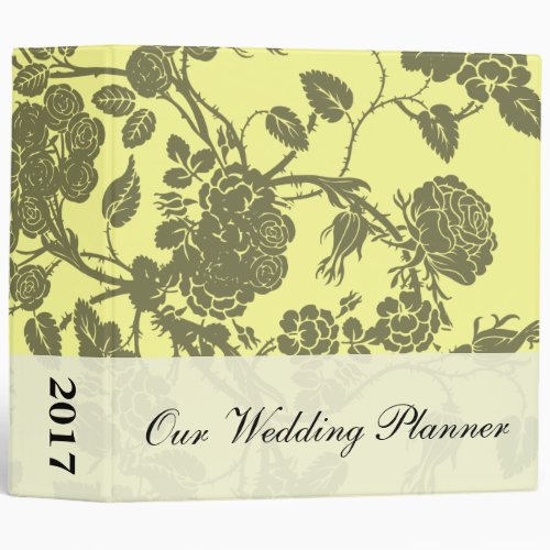 Yellow Rose Wedding Planner 3 Ring Binder