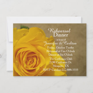 Yellow Rose Wedding Rehearsal Dinner Invitation
