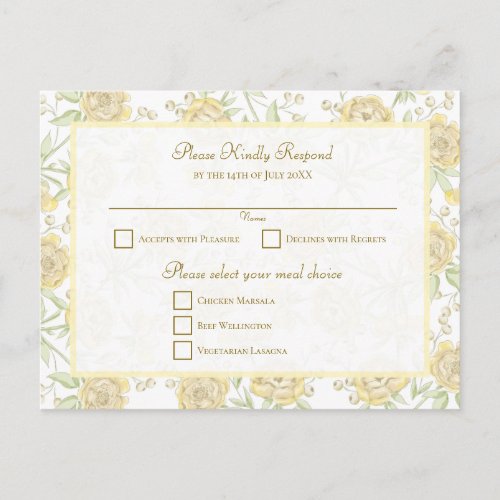 Yellow Rose Wedding RSVP