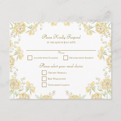 Yellow Rose Wedding RSVP