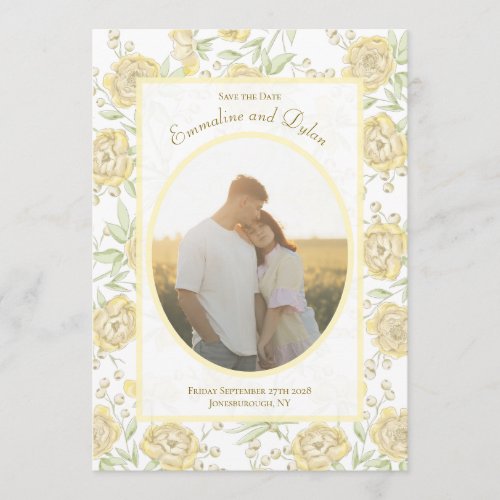 Yellow Rose Wedding Save the Date