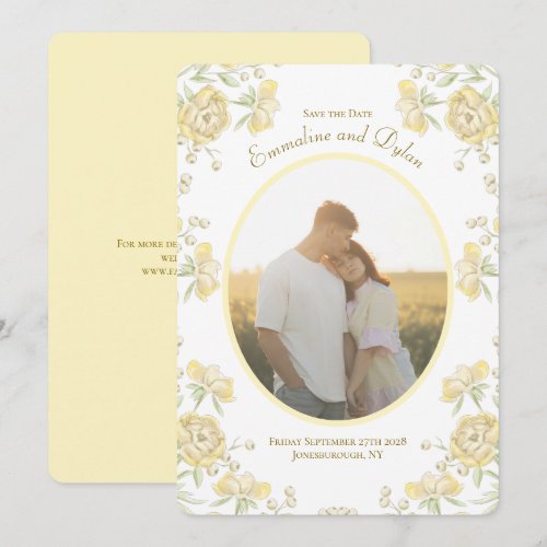 Yellow Rose Wedding Save the Date