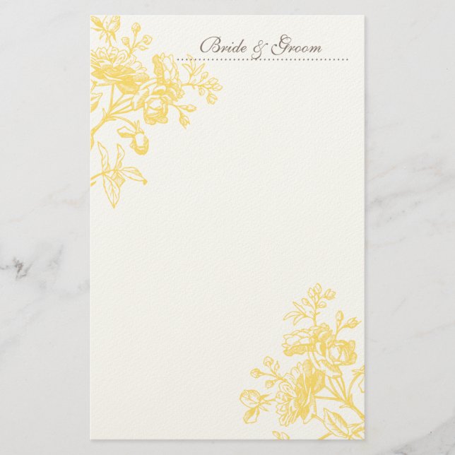 Yellow Rose Wedding Stationery (Front)