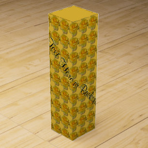 Yellow Rose Wine Box Personalized Rose Wine Box
