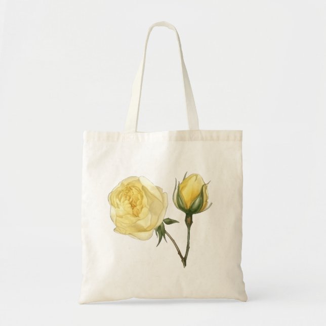 "Yellow Rose with Bud" tote bag (Front)