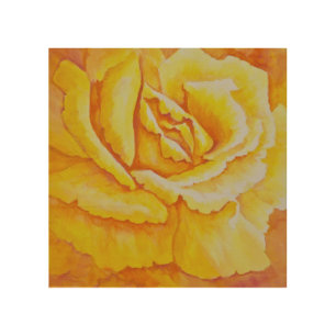 Yellow Rose Wood Wall Art